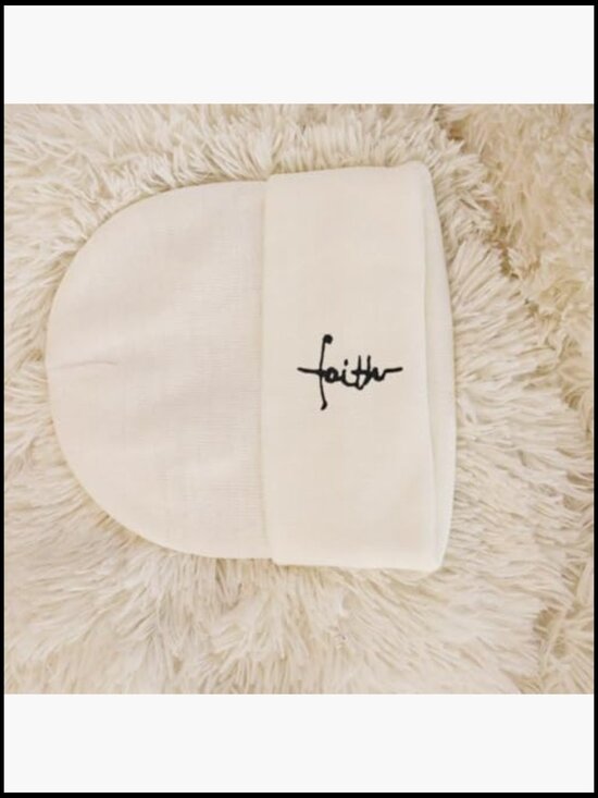 Satin Lined Knit Beanie Hat Women Embroidered Silk Lining Slouchy Cuffed